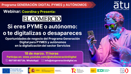 ☝️Nueva WEBINAR. Diario El Comercio: digitalización sector servicios. 🗓️18 marzo