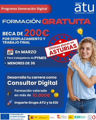 👉 En MARZO, últimas plazas en Asturias para menores de 36 años Trabajadores de PYMES